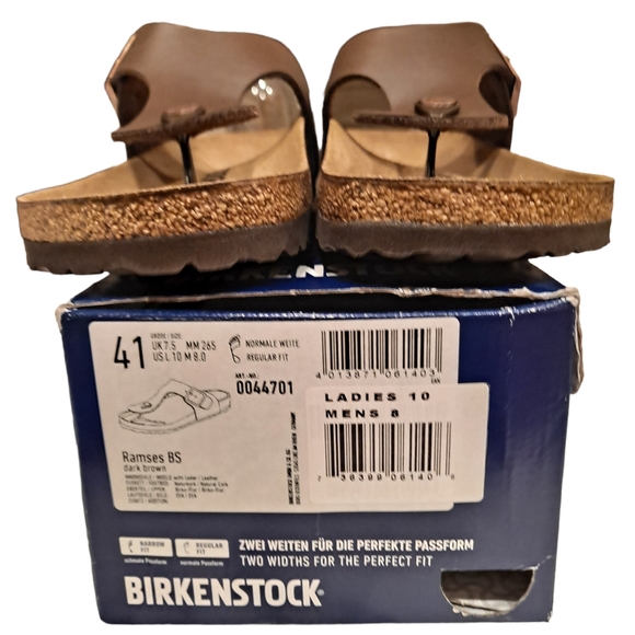 Birkenstock Ramses Dark Brown Birko Flor Thong Sandals Women's sz10 Men'… - Picture 2 of 7